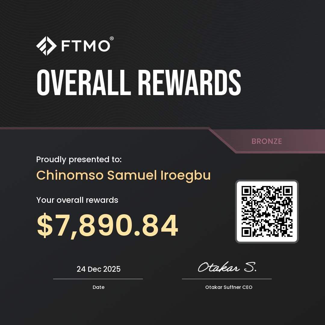 FTMO Overall Rewards Bronze Certificate